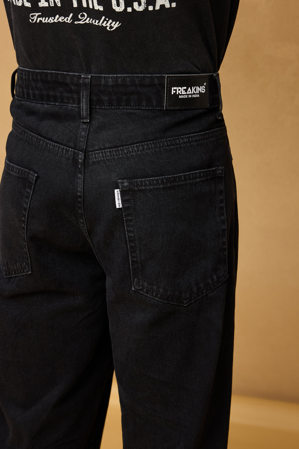 Gunmetal Black Men's Baggy Straight Jeans