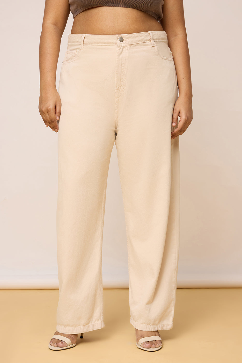 Curve Classic Cream Straight Jeans