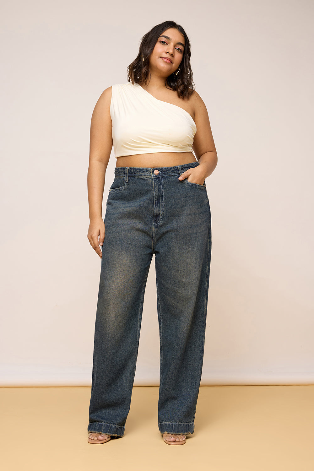 Curve Weathered Cobalt Straight Leg Jeans