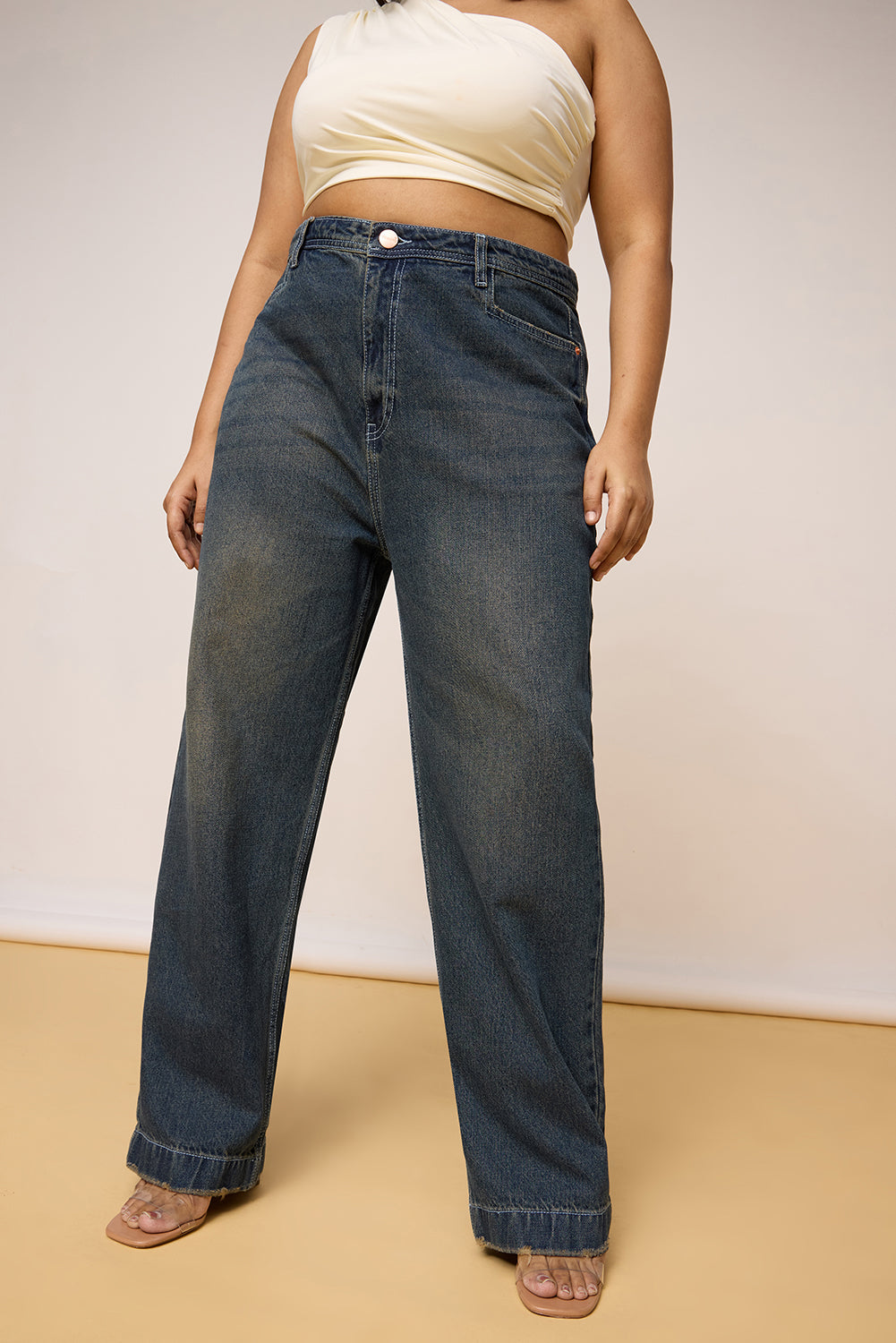 Curve Weathered Cobalt Straight Leg Jeans