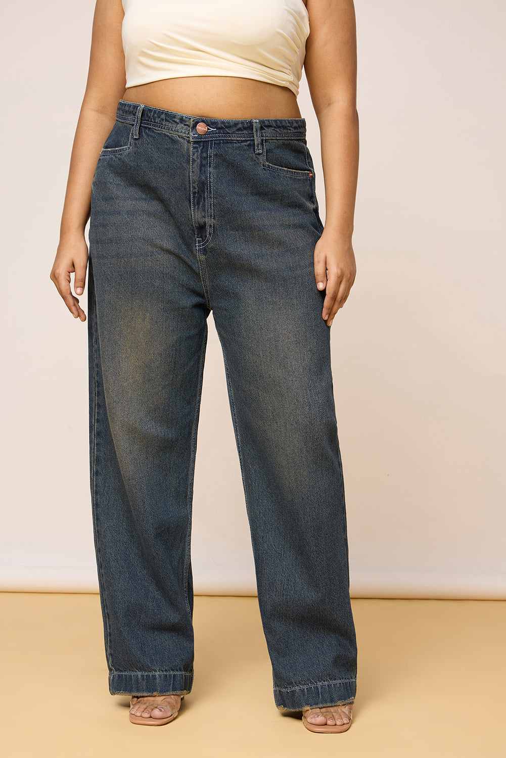 Curve Weathered Cobalt Straight Leg Jeans