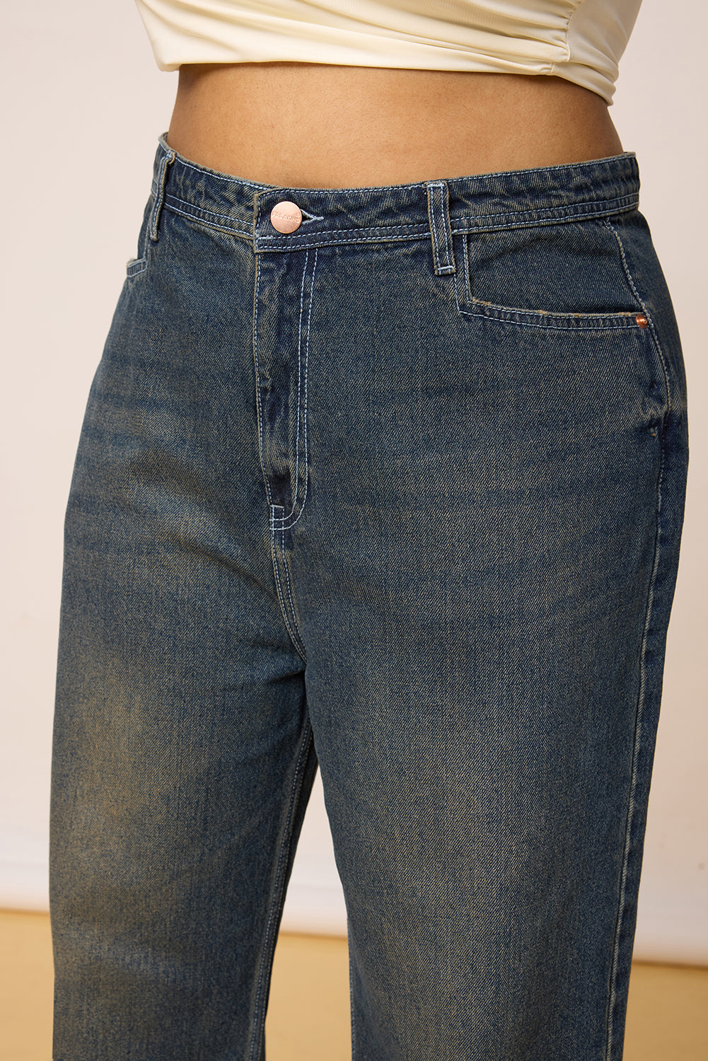 Curve Weathered Cobalt Straight Leg Jeans