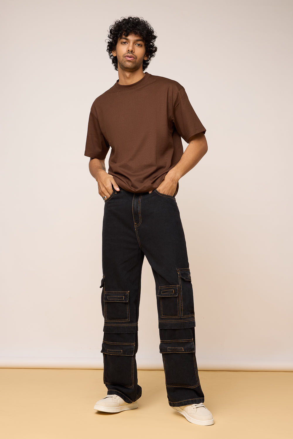Stealth Mode Men's Baggy Straight Cargo Jeans