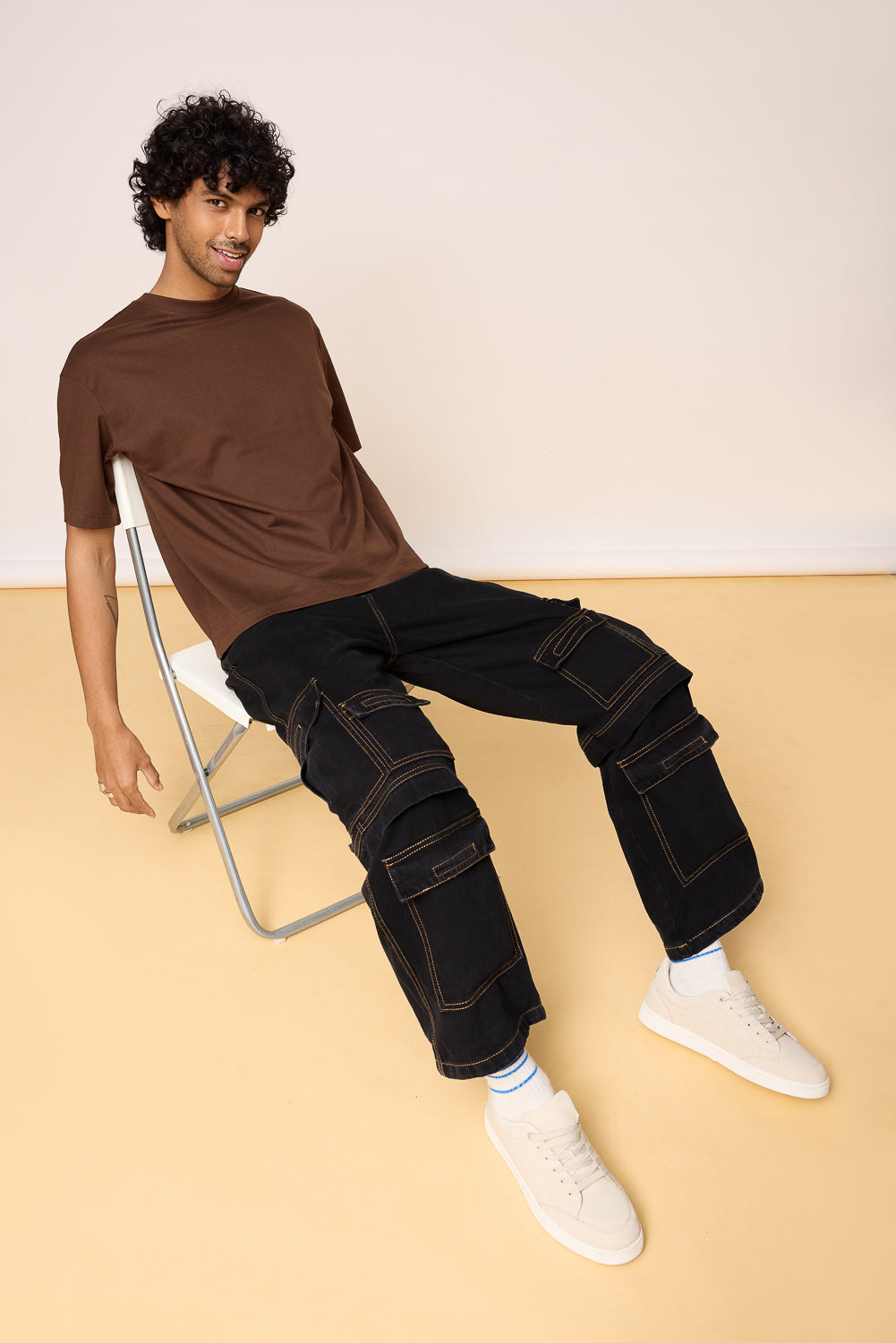 Stealth Mode Men's Baggy Straight Cargo Jeans