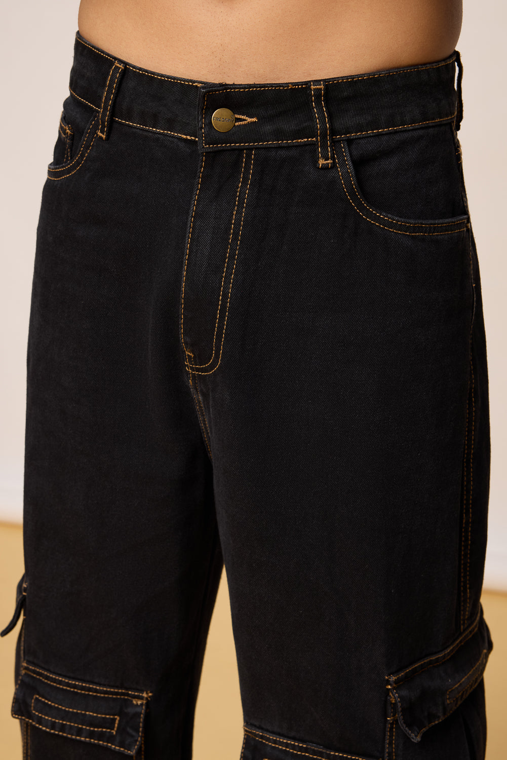 Stealth Mode Men's Baggy Straight Cargo Jeans