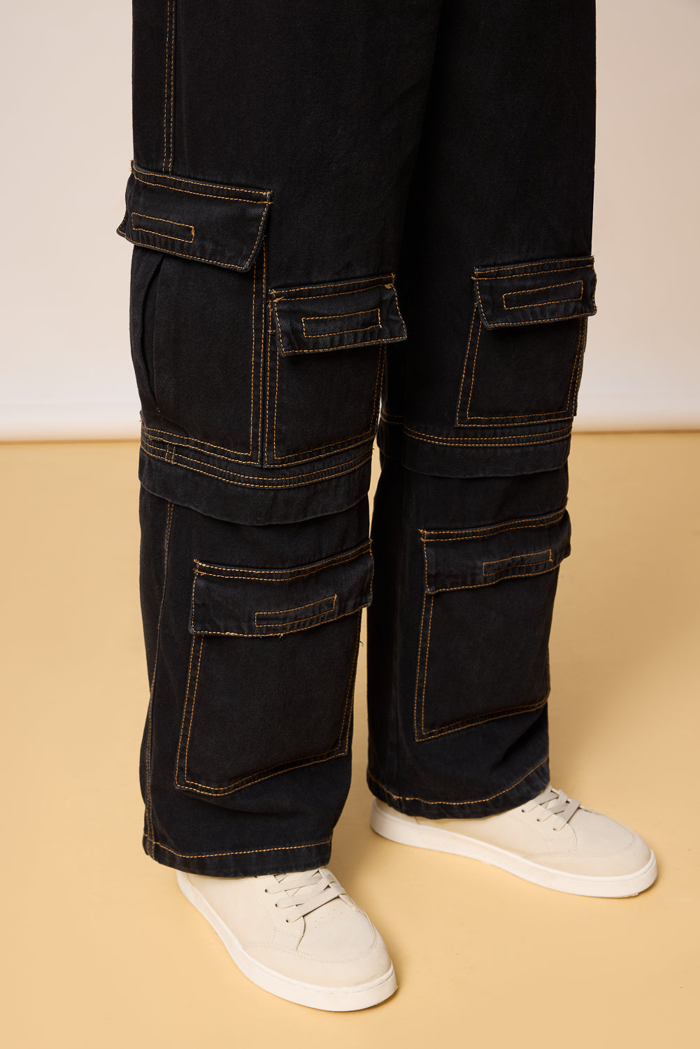 Stealth Mode Men's Baggy Straight Cargo Jeans