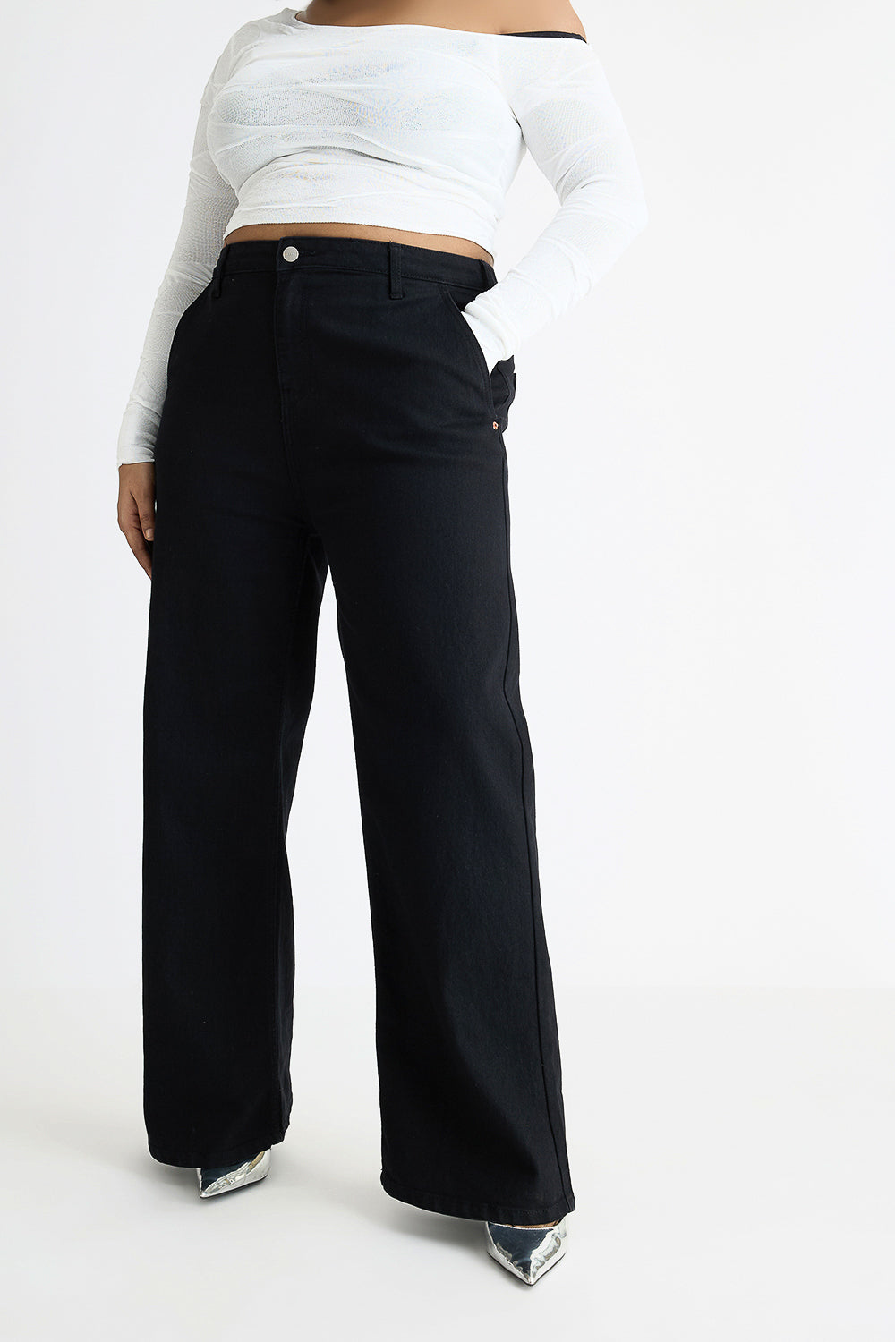 Curve Black Wide Jeans