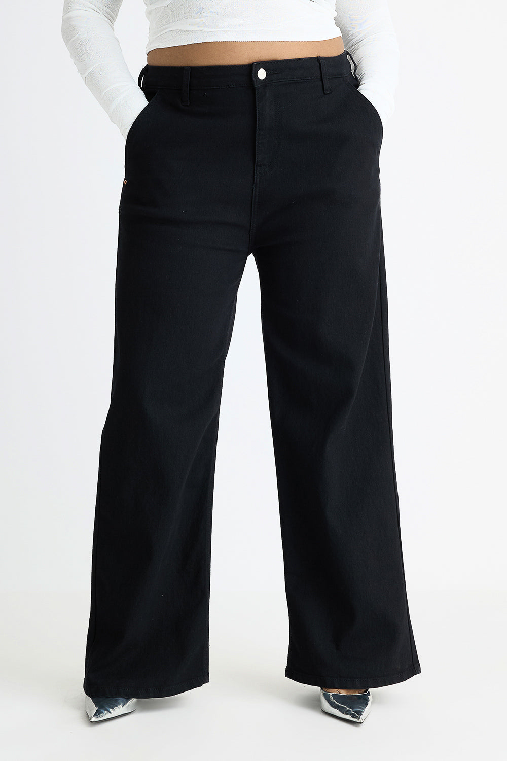 Curve Black Wide Jeans