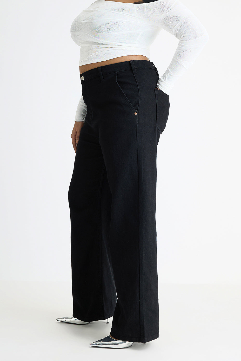 Curve Black Wide Jeans