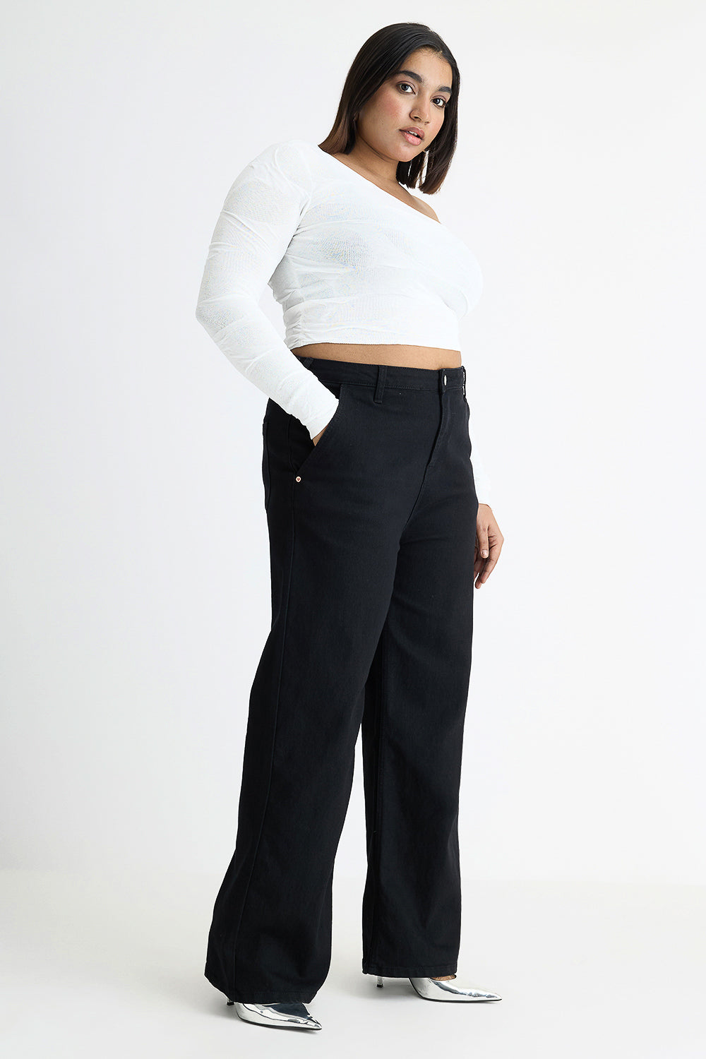 Curve Black Wide Jeans