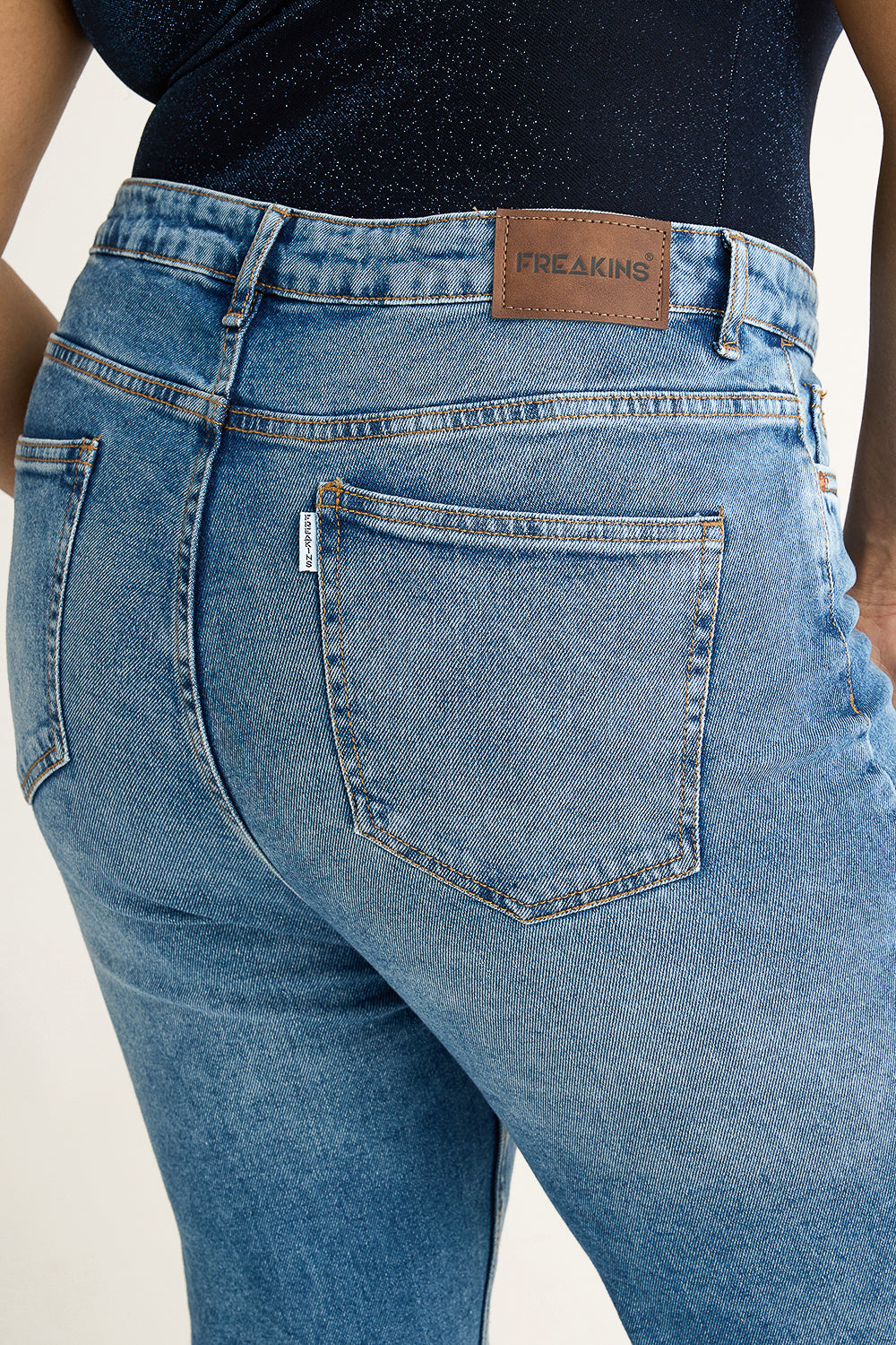 Curve Radiant Blue Distressed Slim Bootcut Jeans