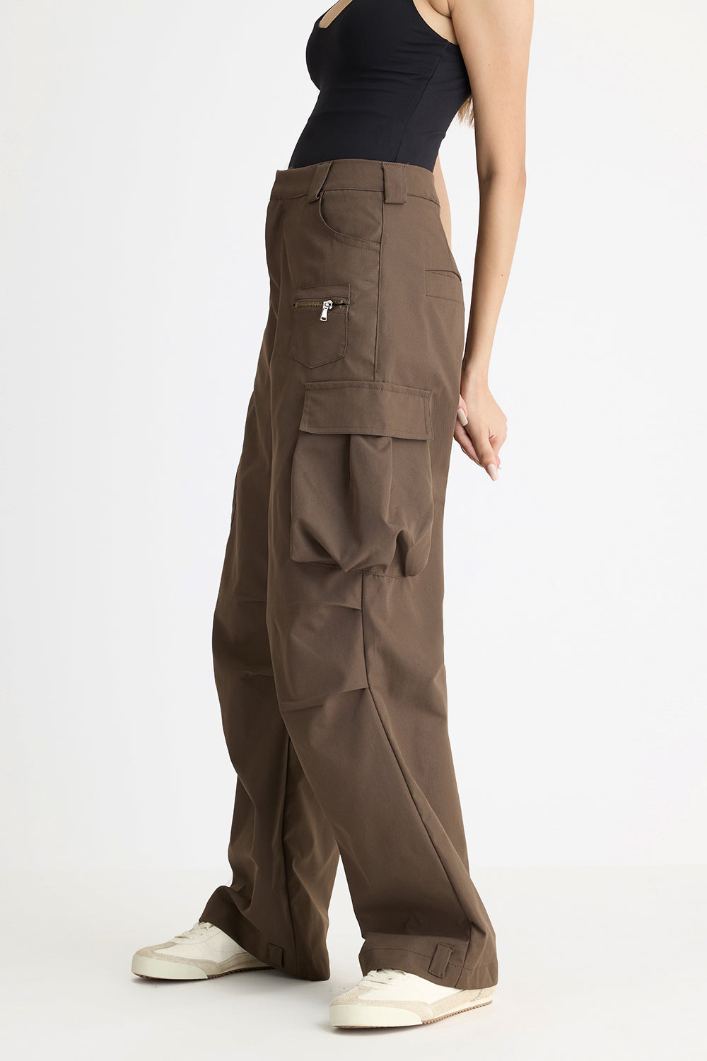 Brown Parachute Women's Straight Cargos Pants