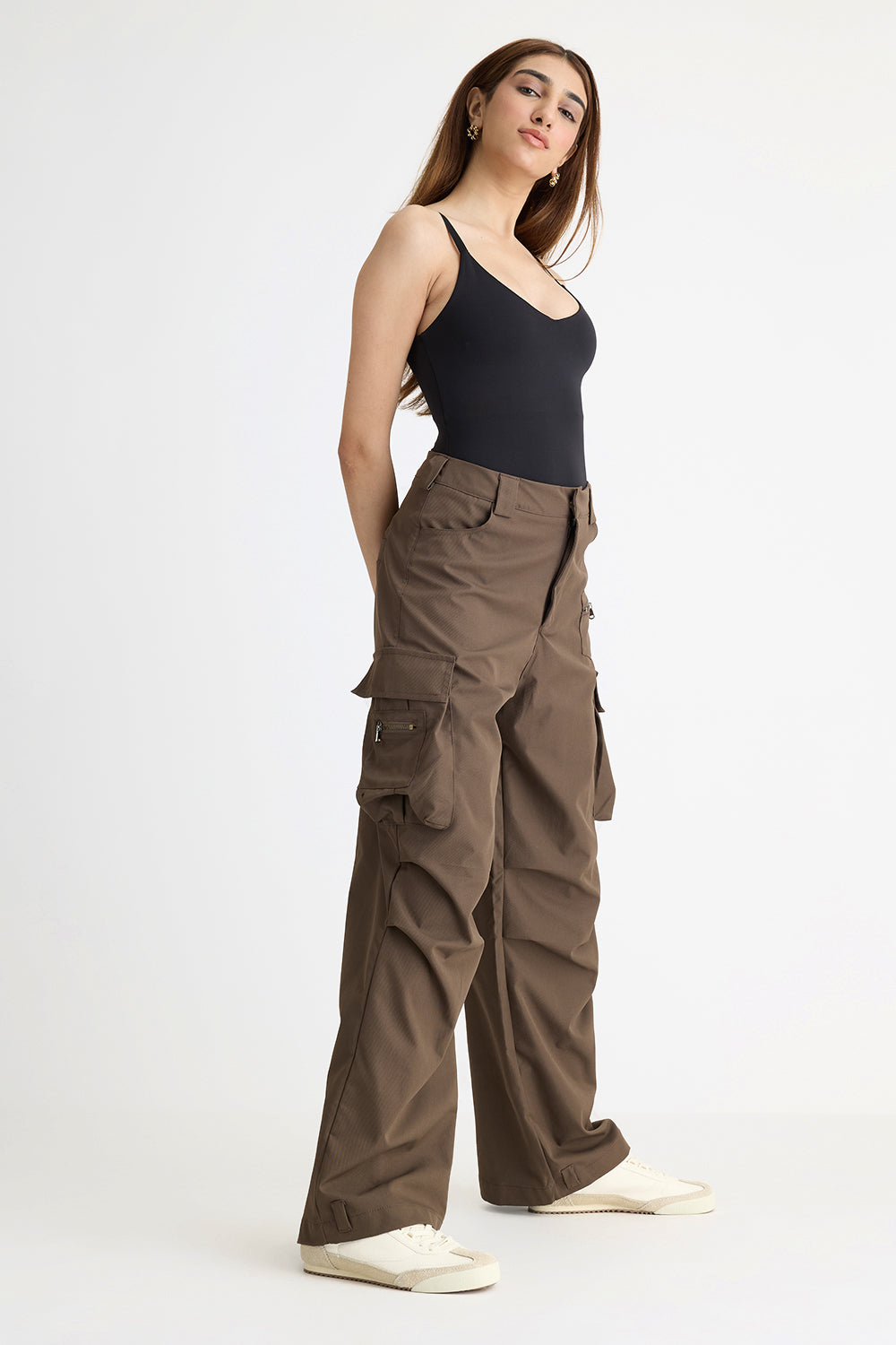 Brown Parachute Women's Straight Cargos Pants