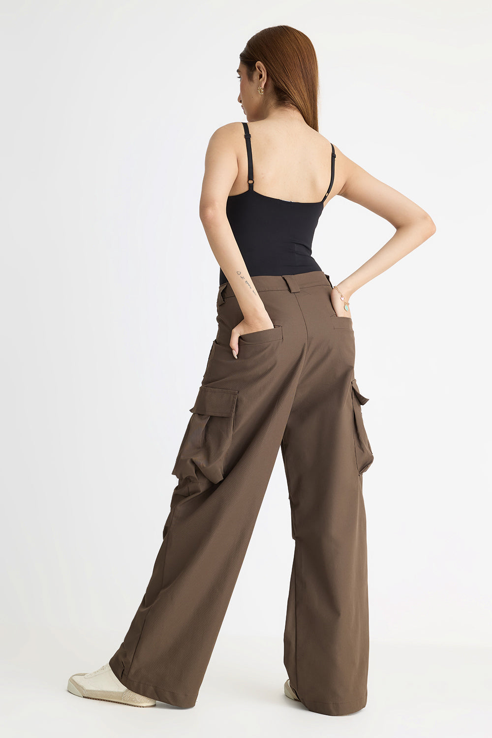 Brown Parachute Women's Straight Cargos Pants