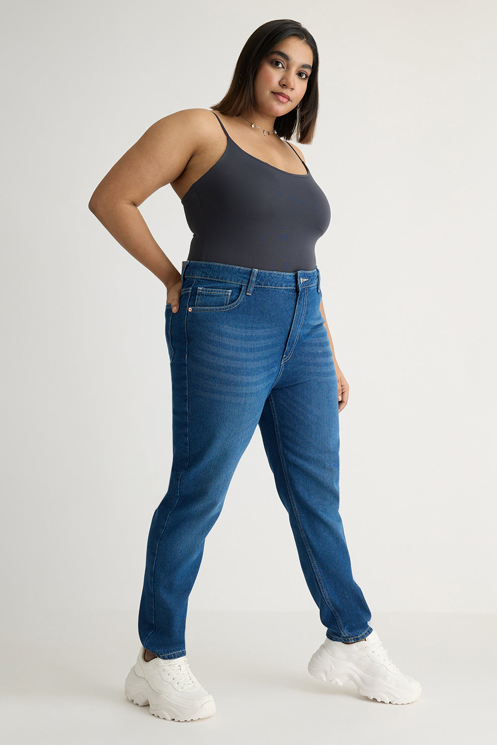 Curve Deep Indigo Skinny Jeans