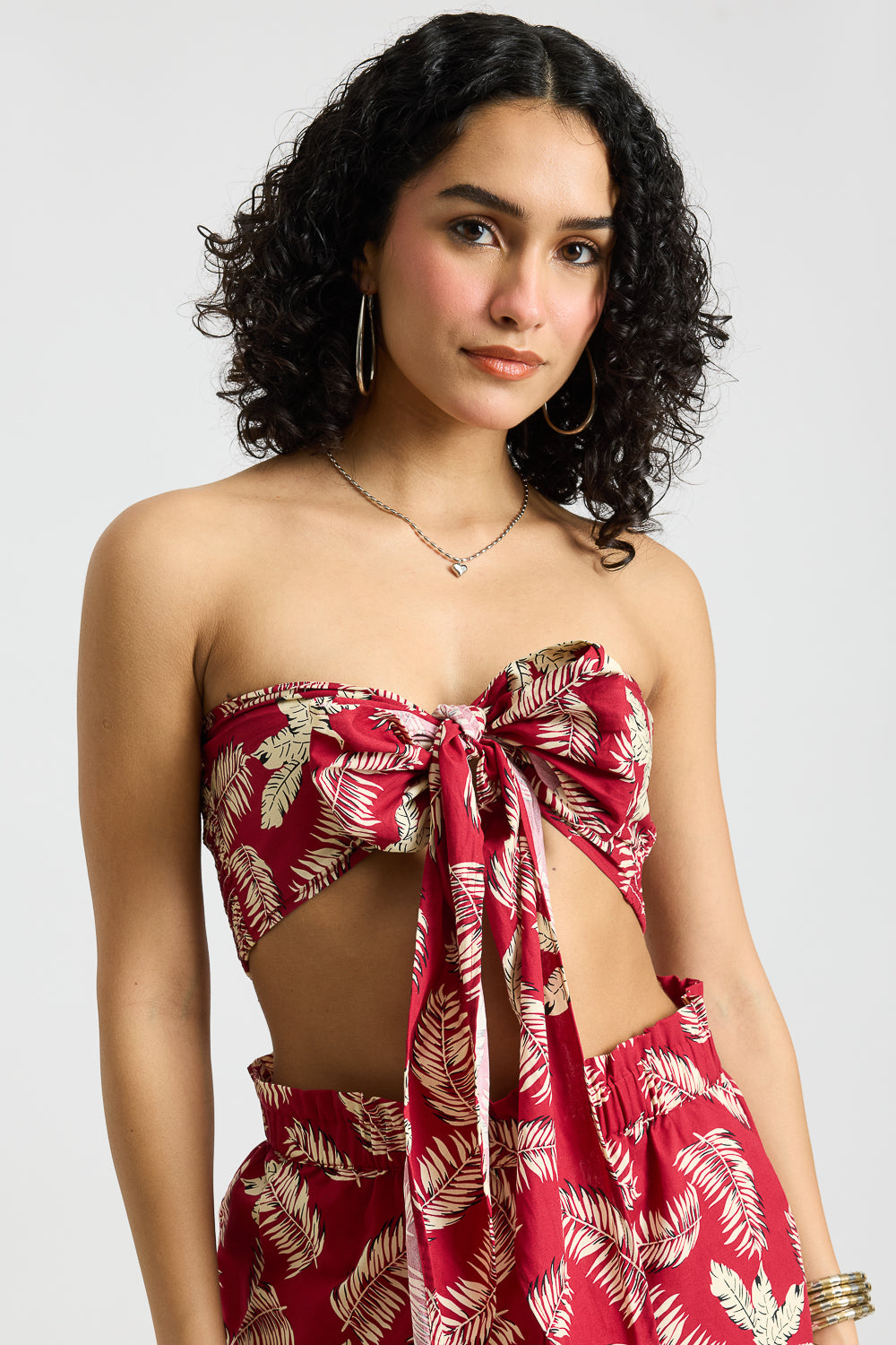 Leafy Printed Poplin Coord Set