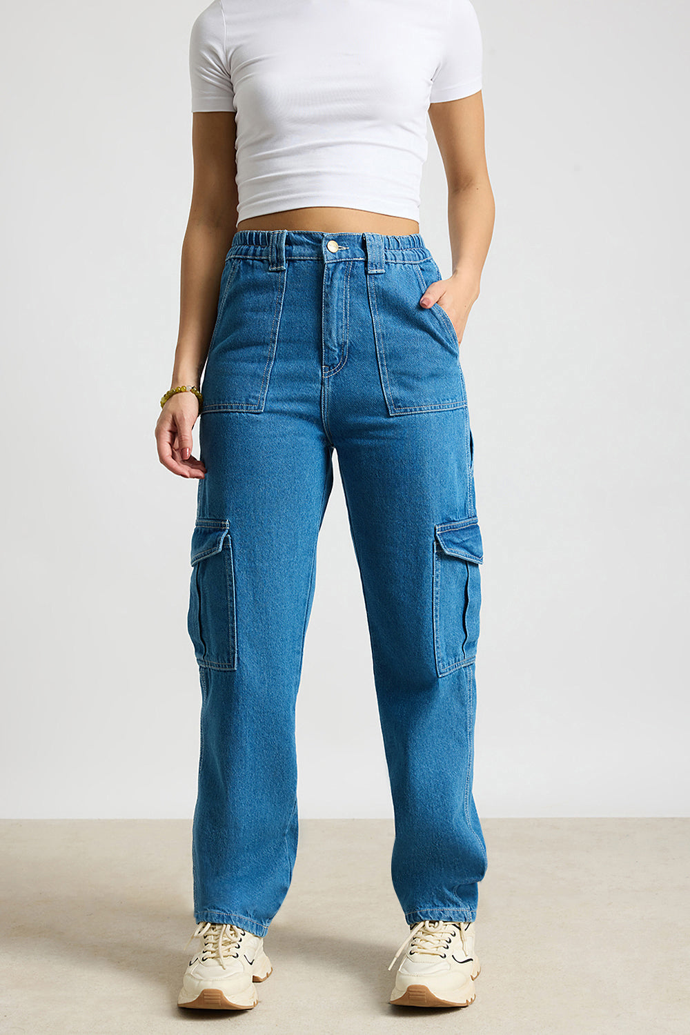 Blue Horizon Women's Straight Cargo Jeans