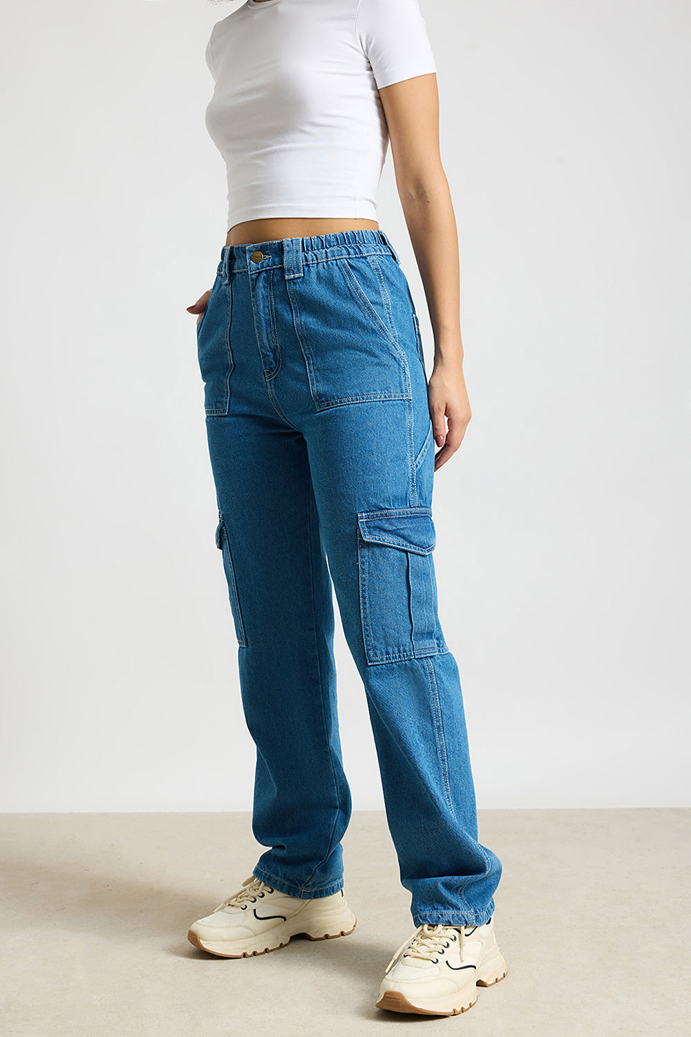 Blue Horizon Women's Straight Cargo Jeans