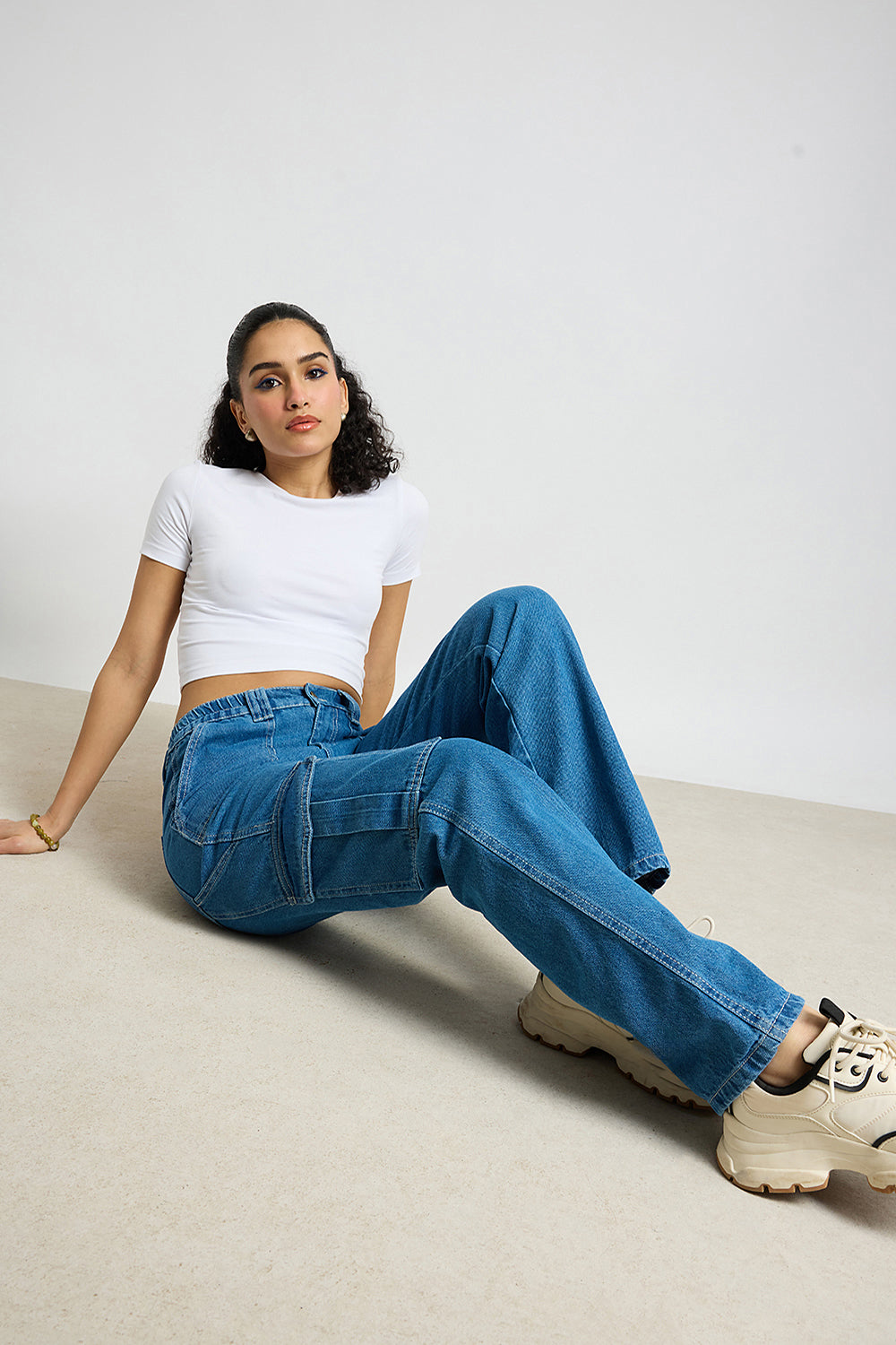 Blue Horizon Women's Straight Cargo Jeans