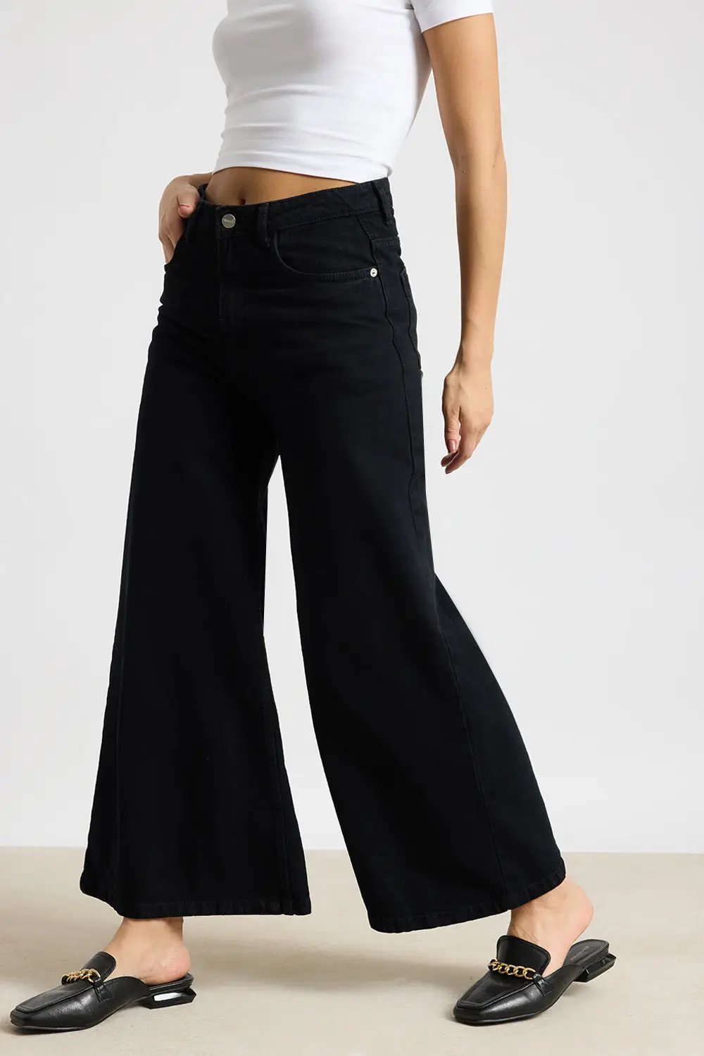 Jet Black Women's Flare Jeans