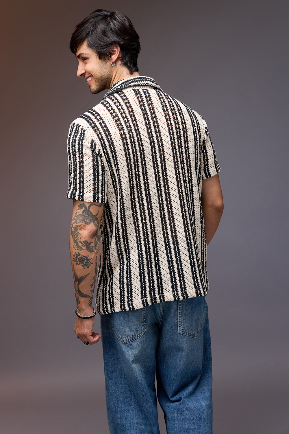 Textured Crochet Men's Shirt- Classic