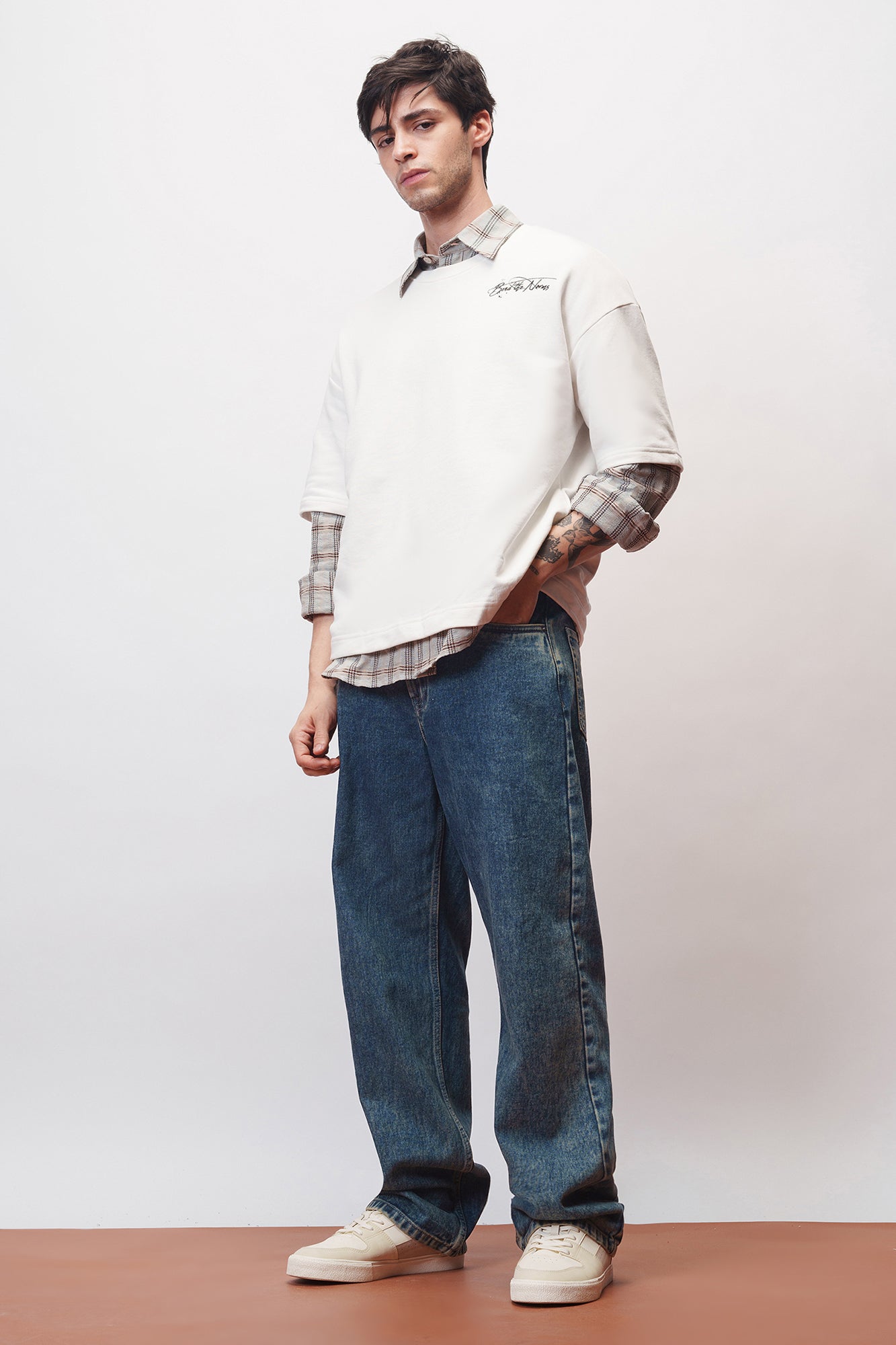 Inked Blue Men's Baggy Straight Jeans - Main Image