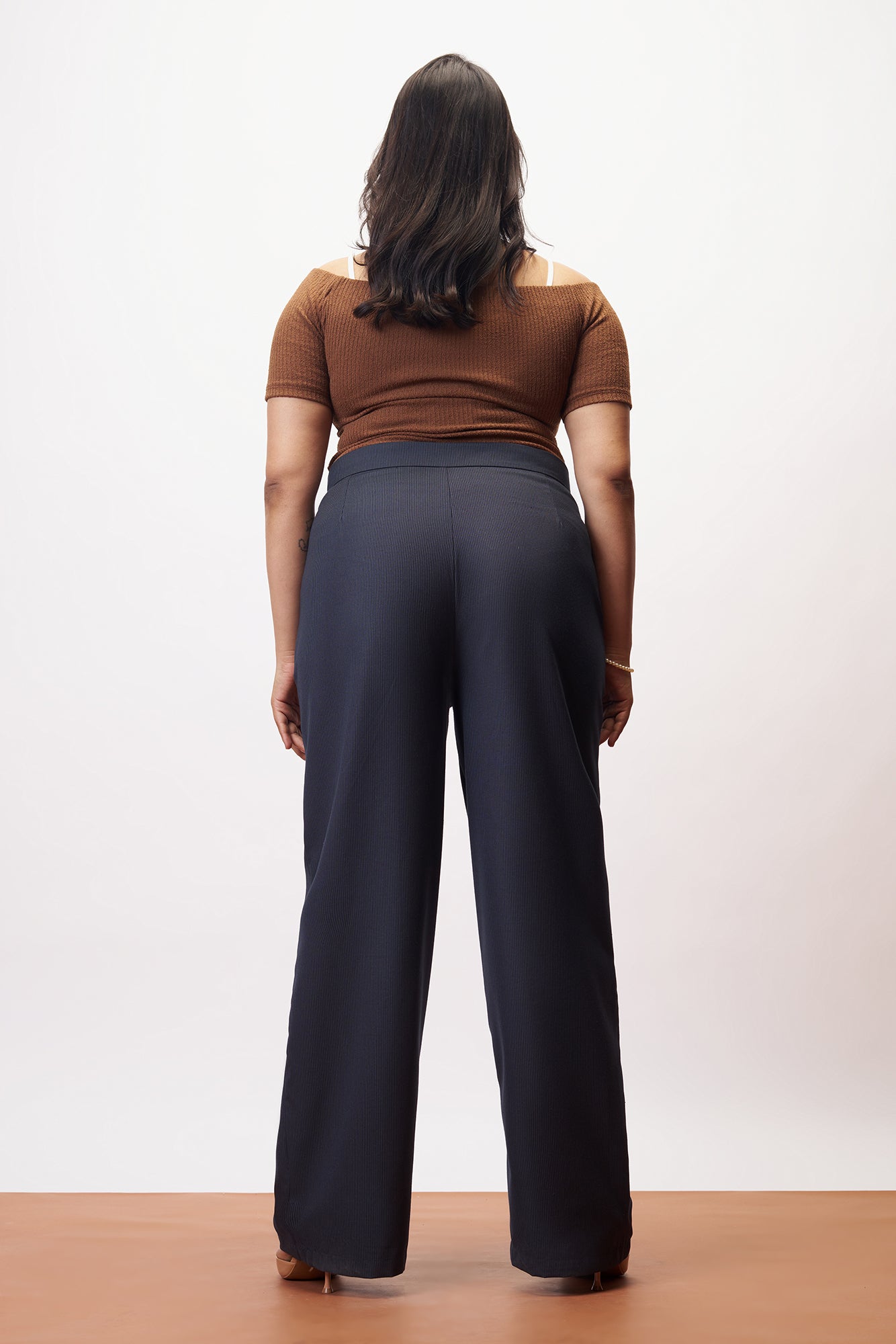 Curve Urban Navy Straight Pinstripe Pants