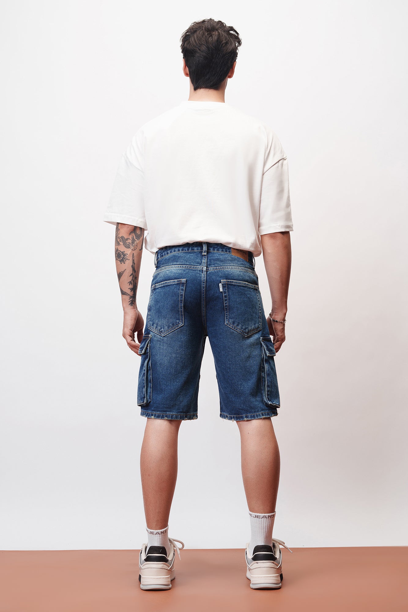 Summer Cool Blue Men's Straight Cargo Shorts