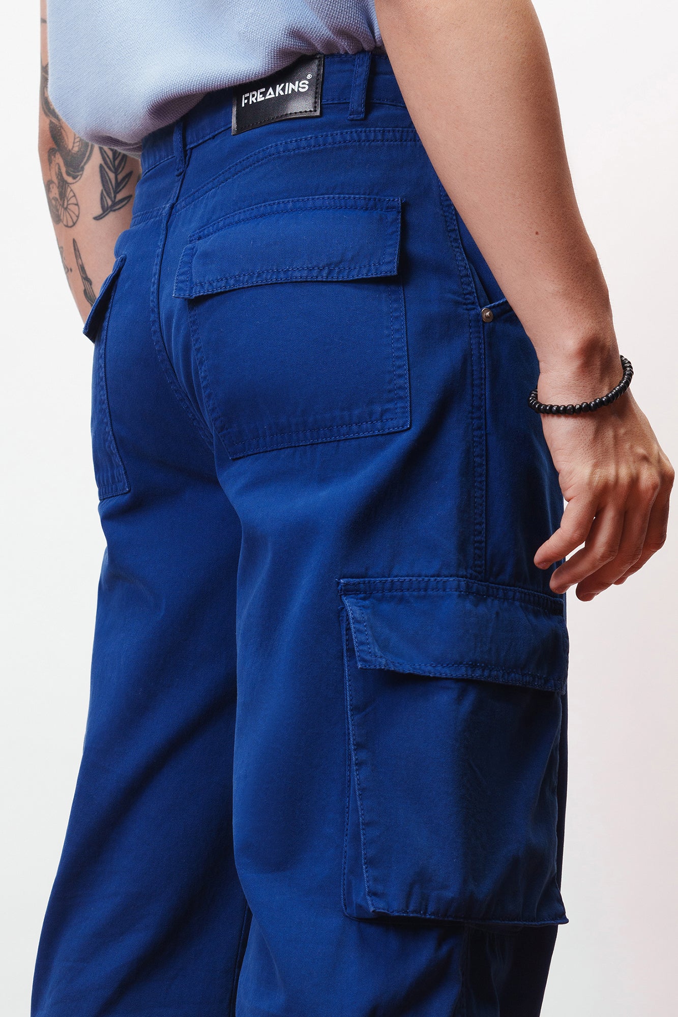 Turbo Blue Men's Baggy Straight Cargo Pants