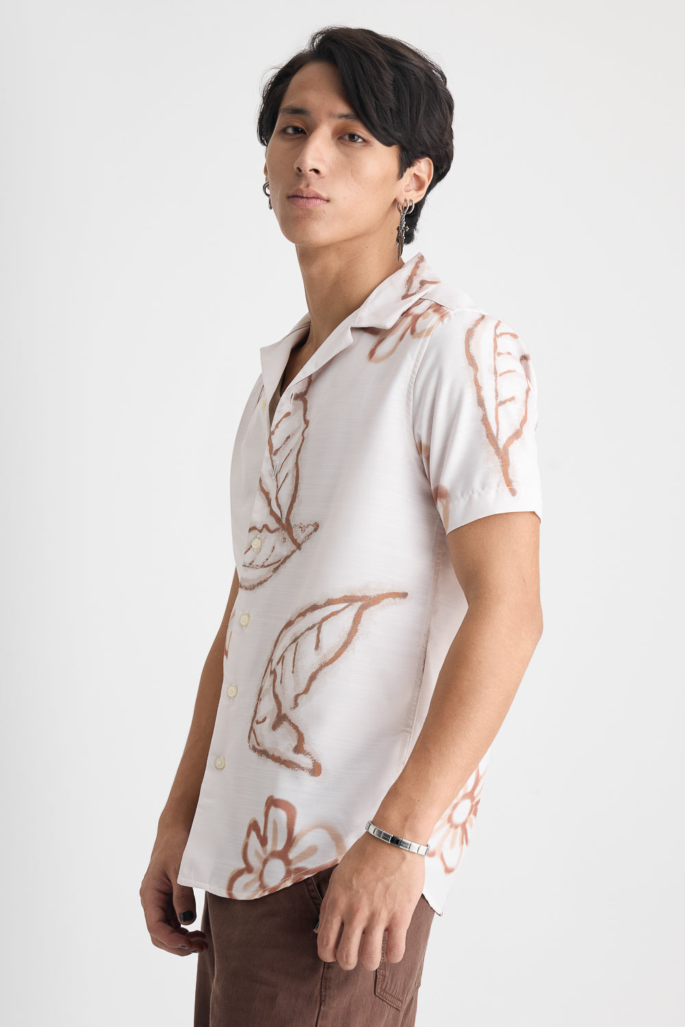 Men's Beige Printed Shirt