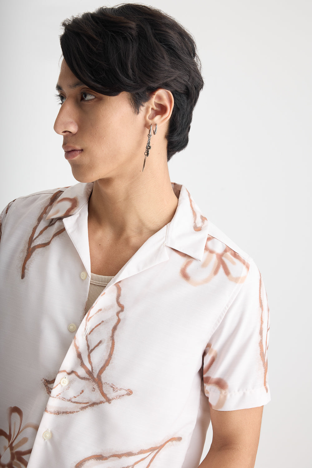 Men's Beige Printed Shirt