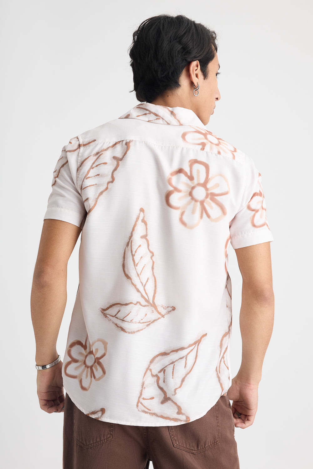Men's Beige Printed Shirt