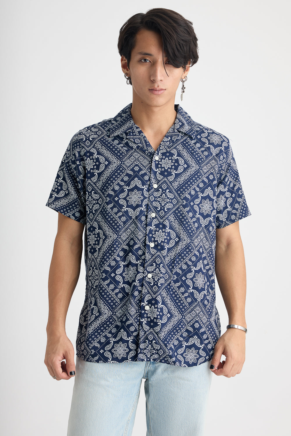 Men's Blue Indi Viscose Shirt