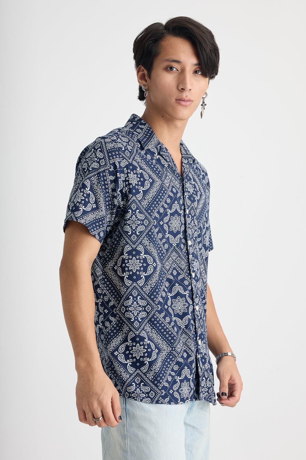 Men's Blue Indi Viscose Shirt