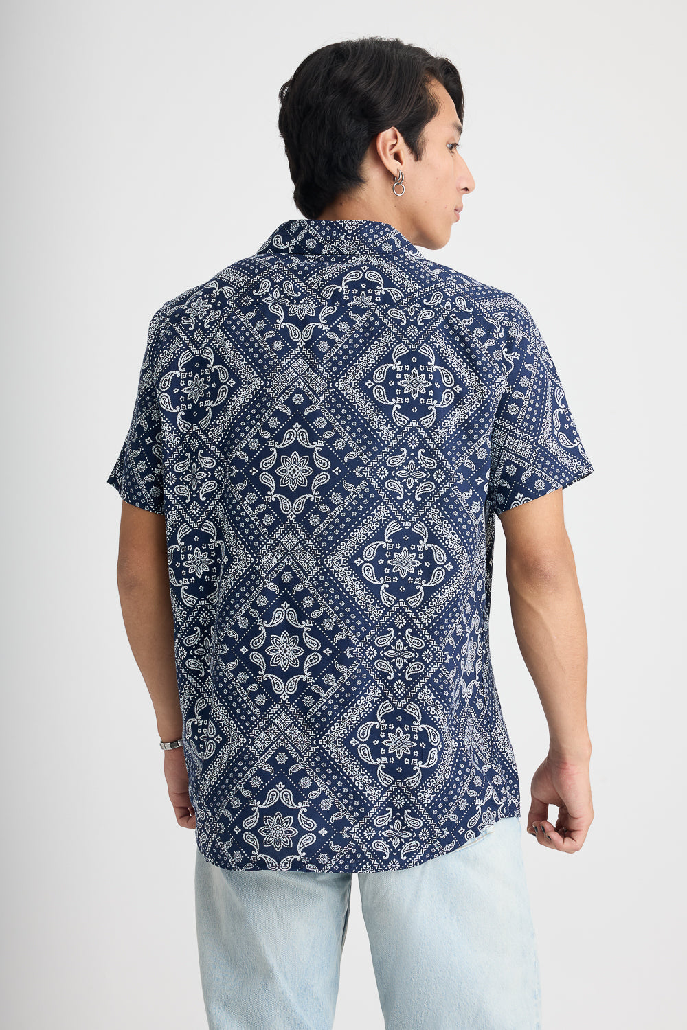Men's Blue Indi Viscose Shirt