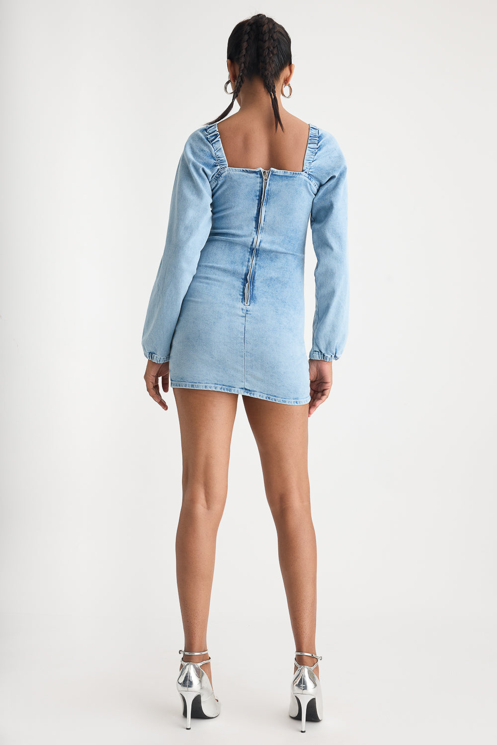 Light Blue Full Sleeve Denim Dress