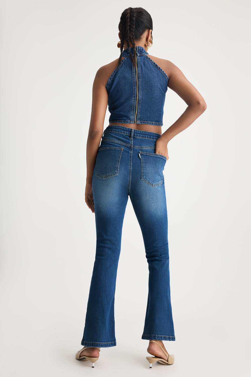 Classic Blue Distress Women's Bootcut Jeans
