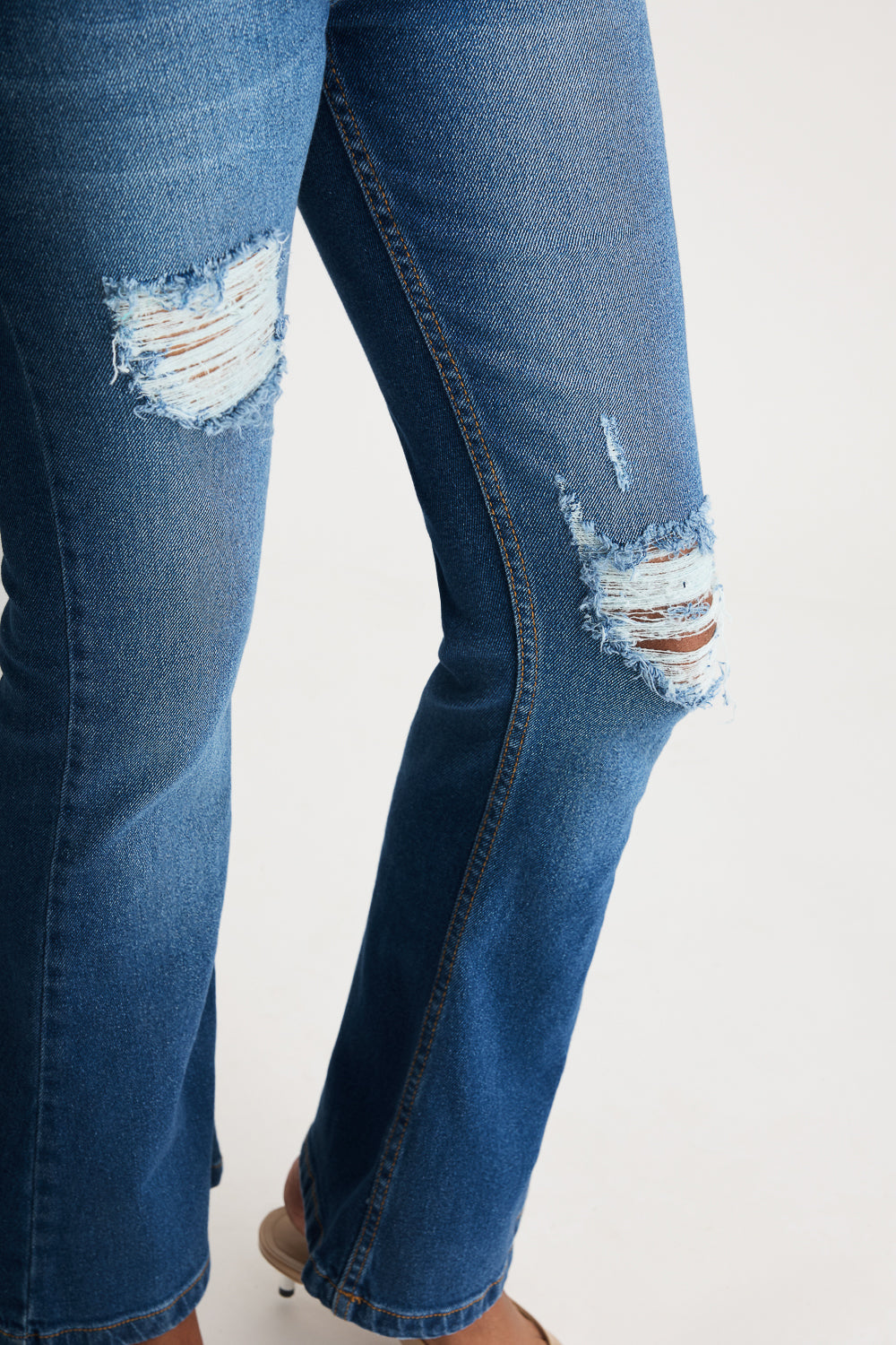 Classic Blue Distress Women's Bootcut Jeans