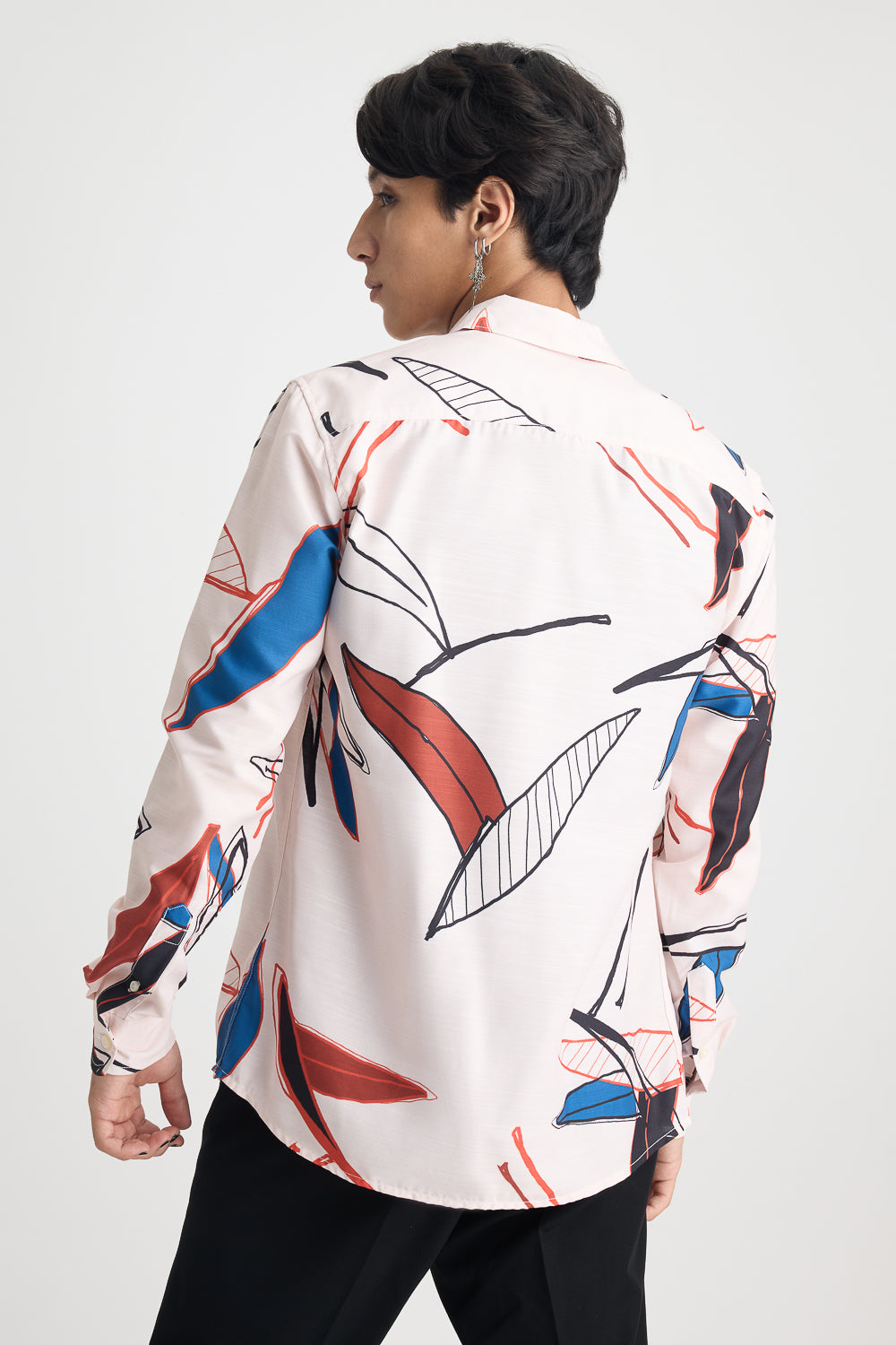 Men's Beige Multi Print Shirt