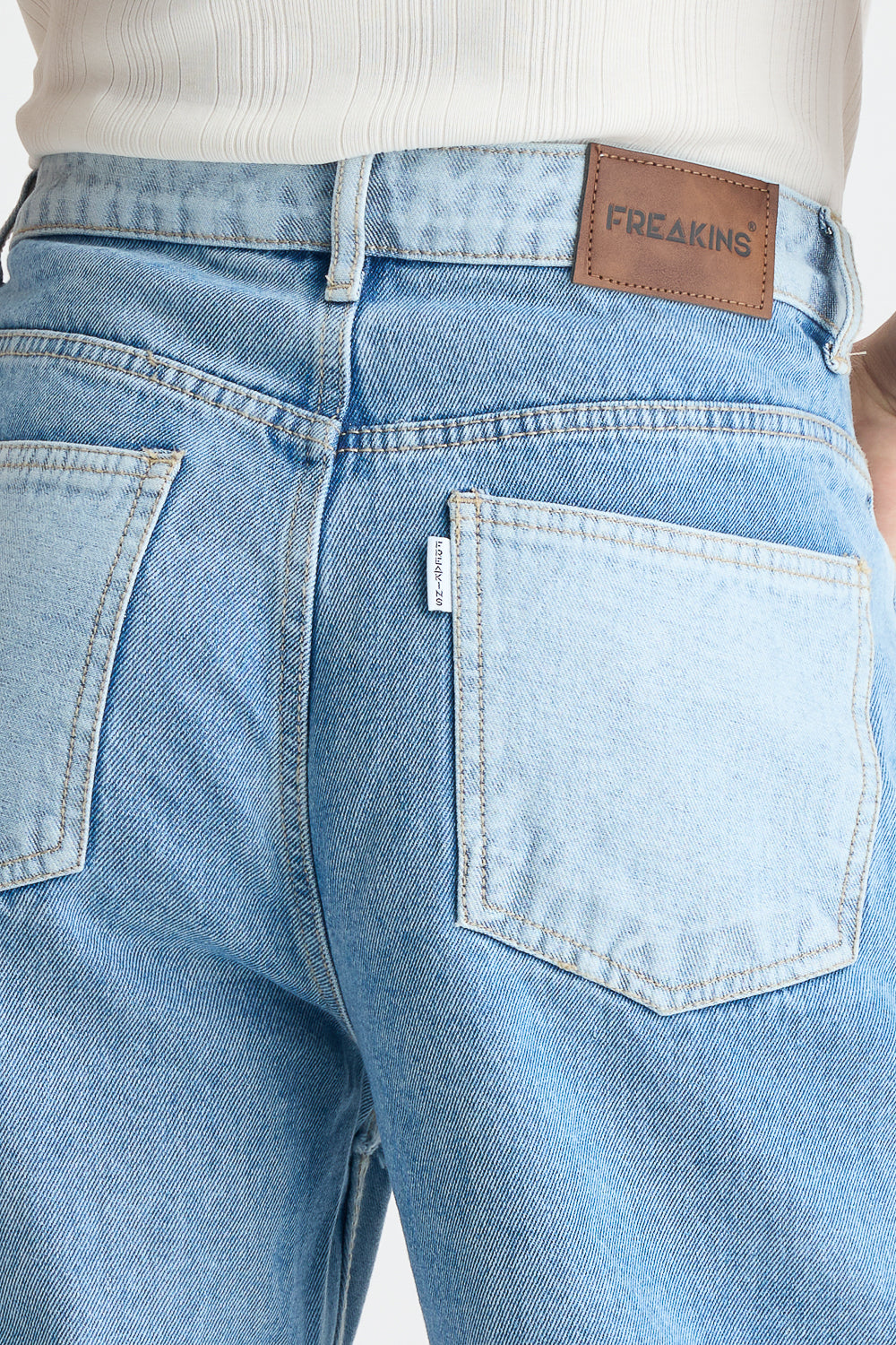 Blue Patchwork Men's Straight Jeans