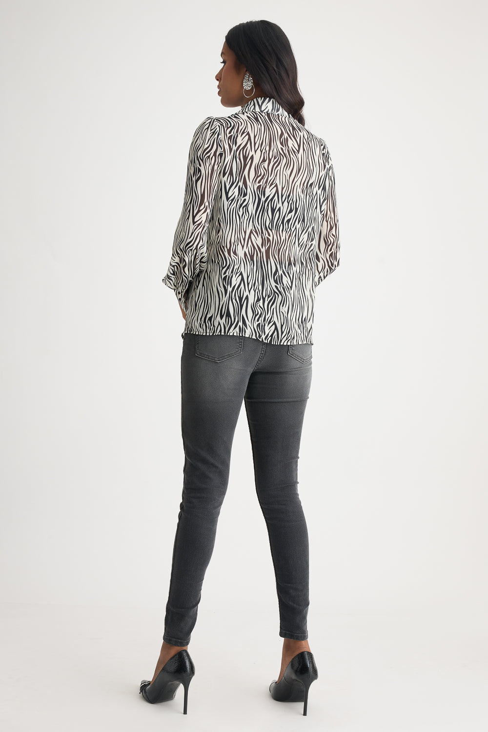 Zebra Printed Sheer Shirt
