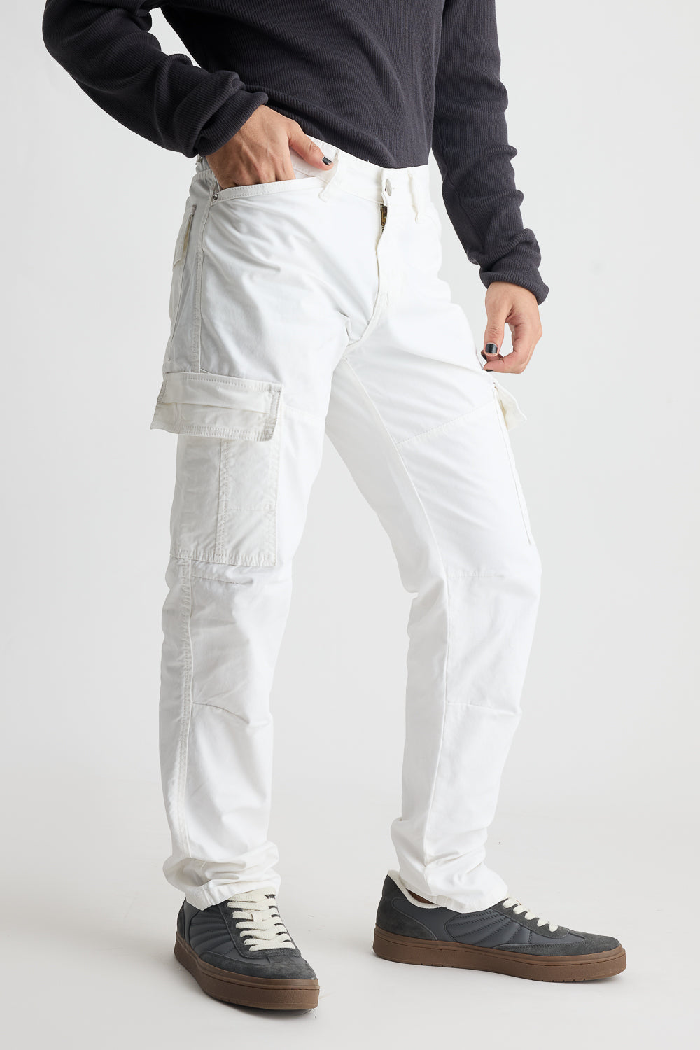 Mens White Od Cargo Pant