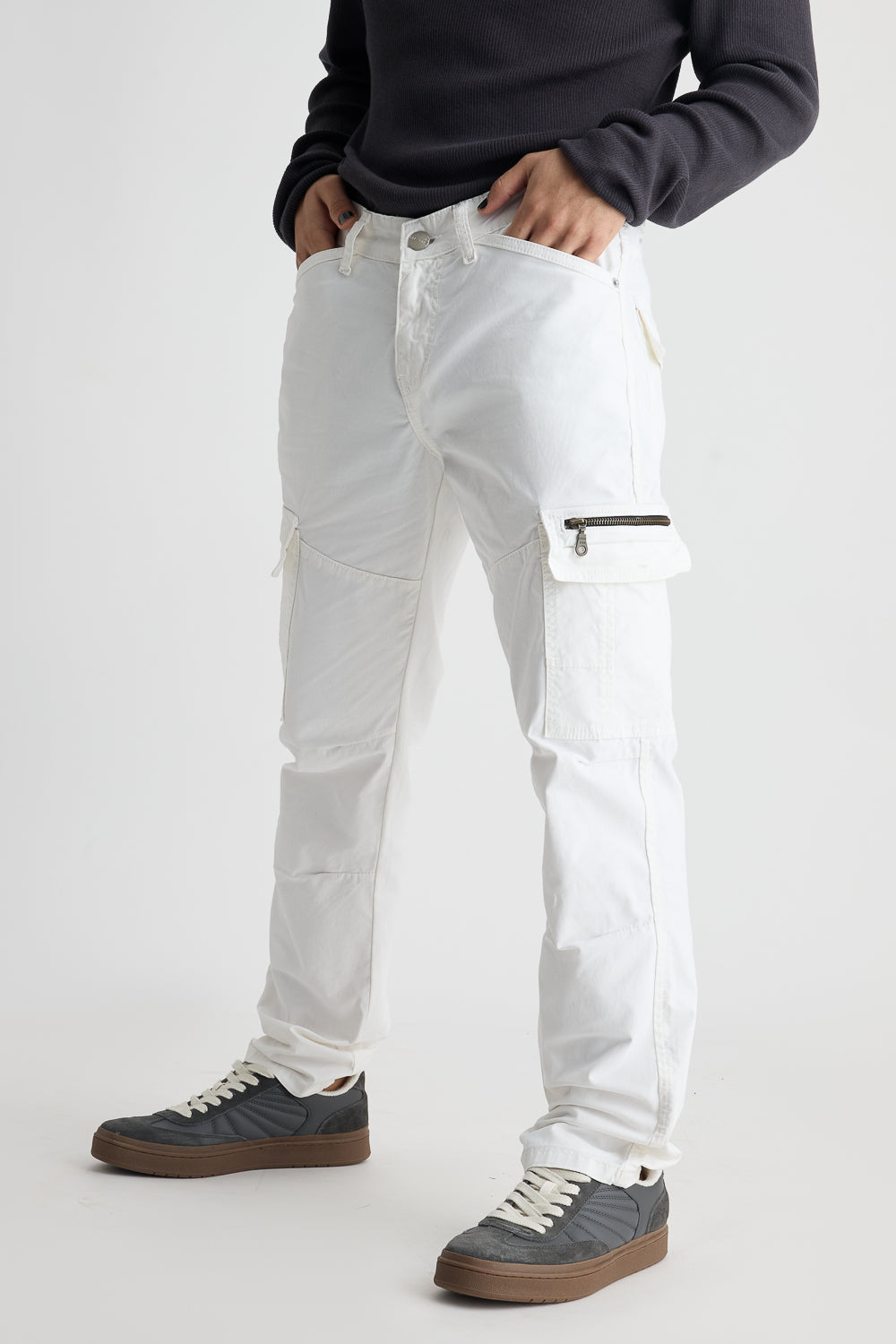 Mens White Od Cargo Pant