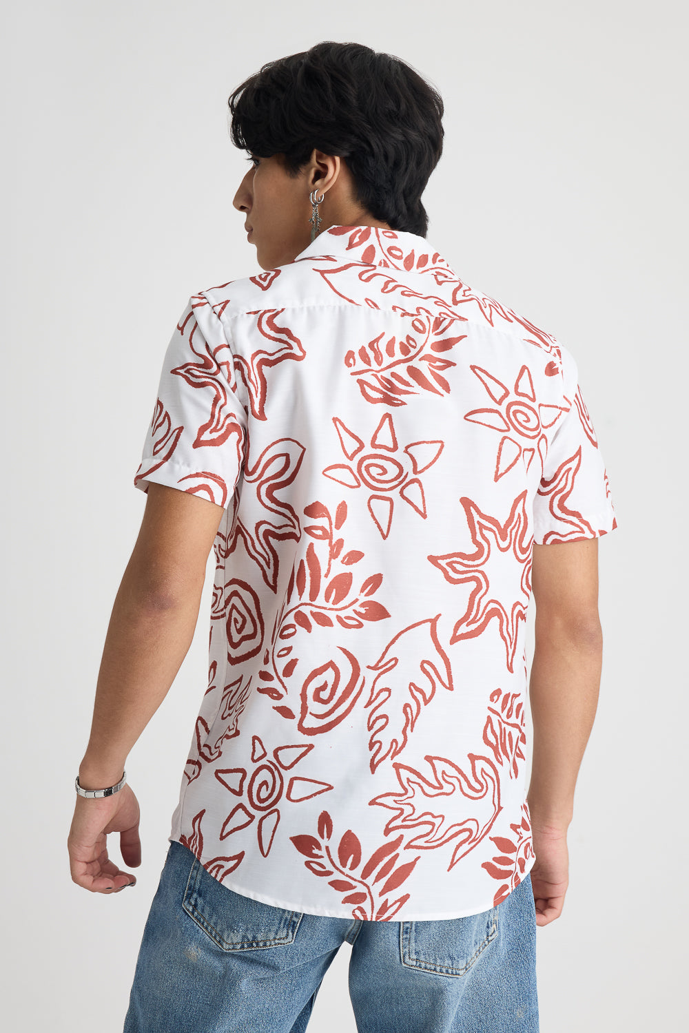 Men's White Printed Shirt