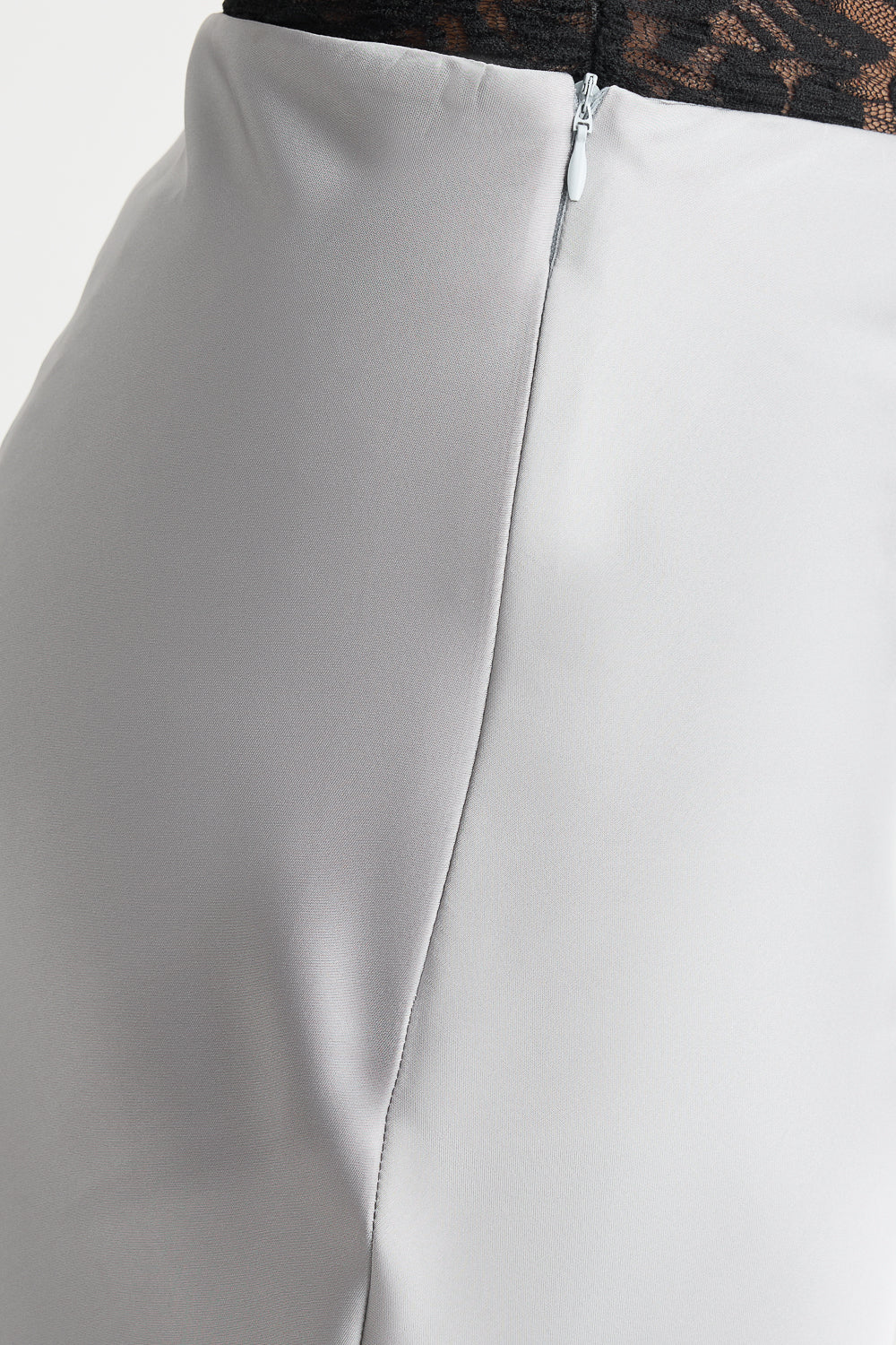 Light Grey Satin Skirt