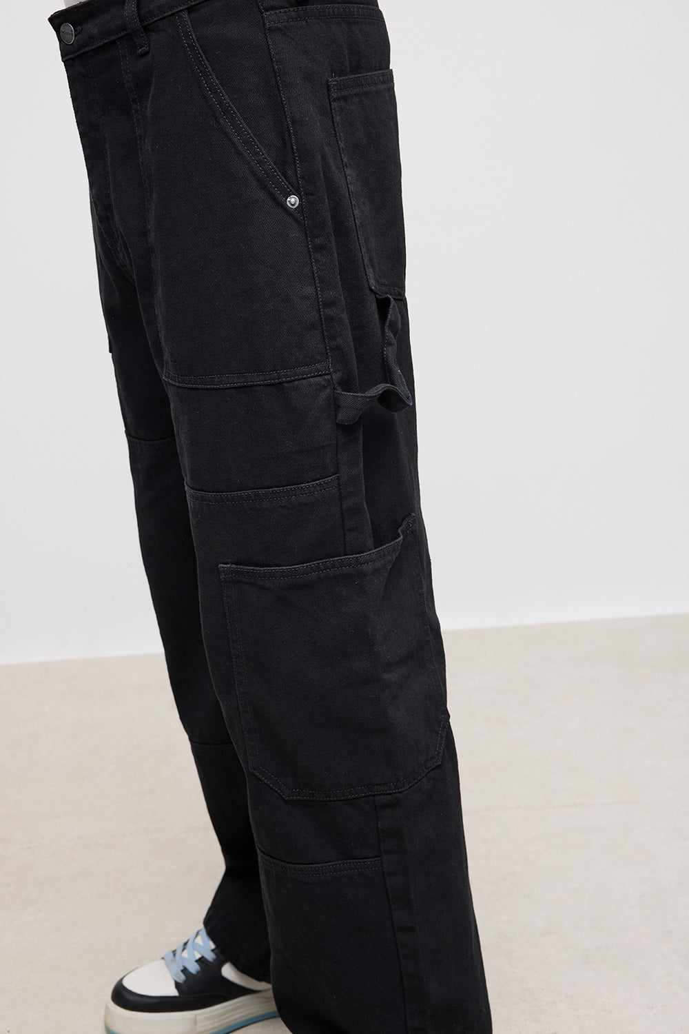 Noir Pocket Men's Straight Jeans