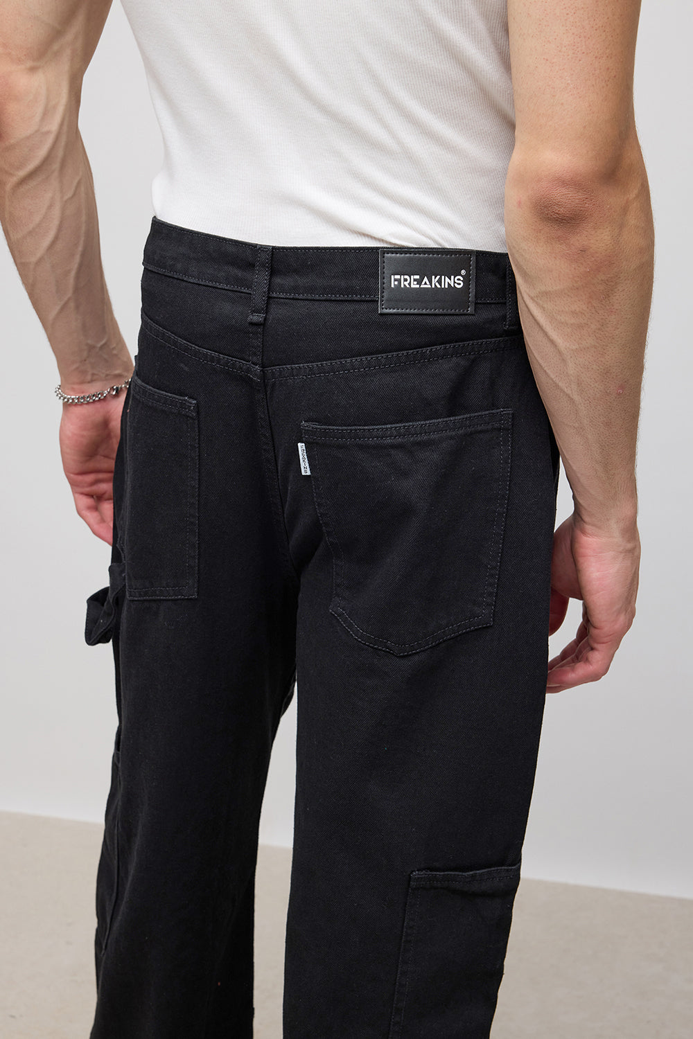 Noir Pocket Men's Straight Jeans