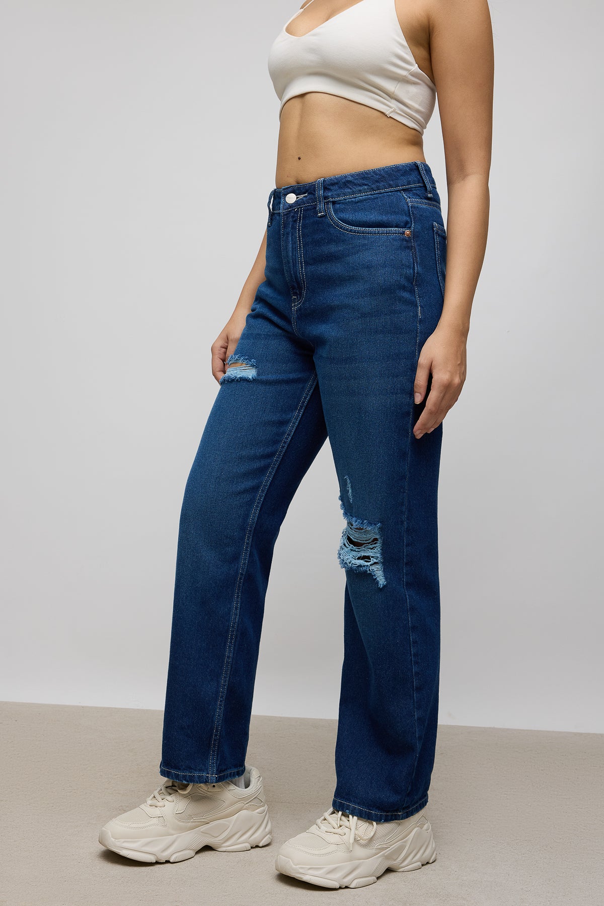 Classic Distress Women's Straight Jeans