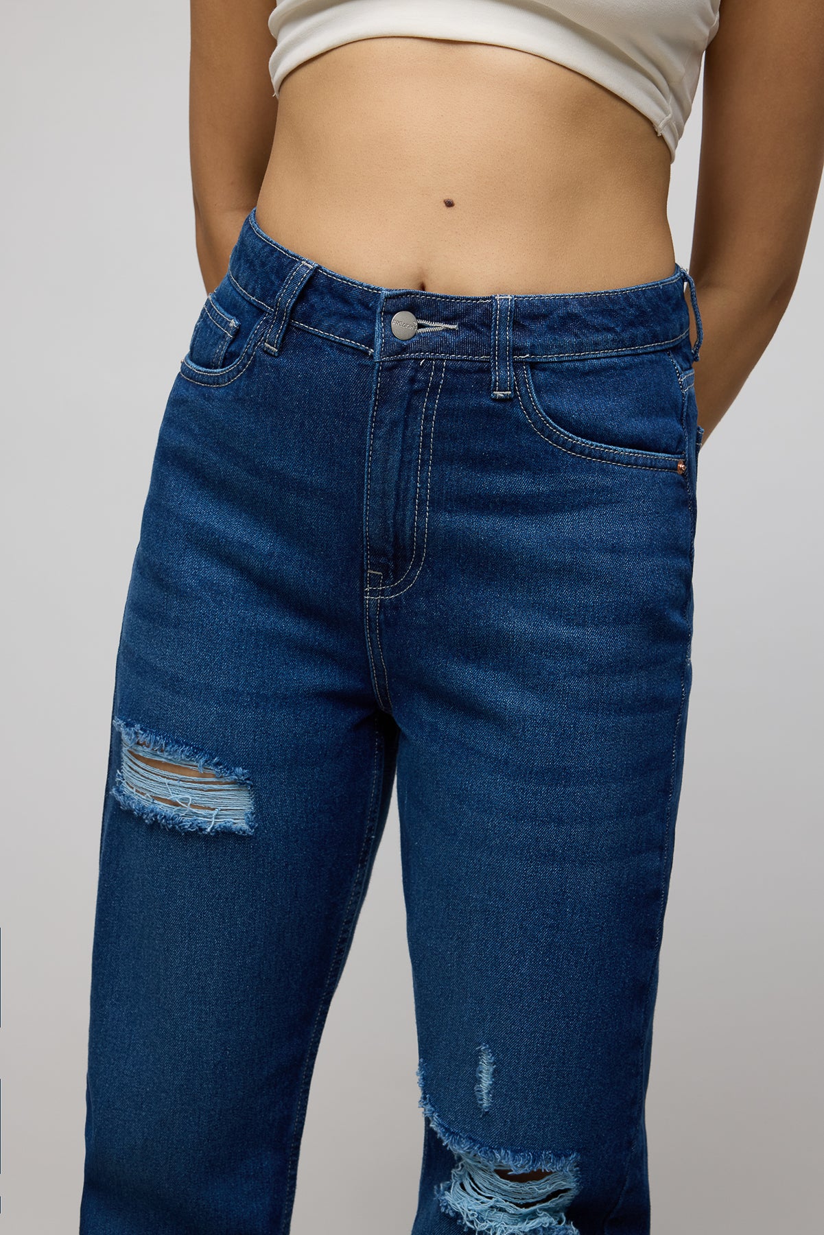 Classic Distress Women's Straight Jeans