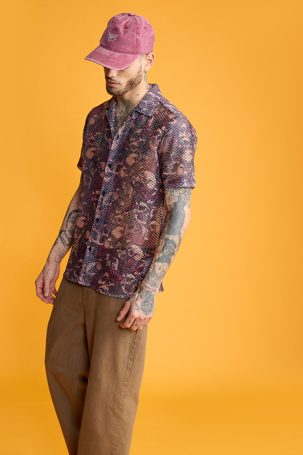 Skull Face Men's Mesh Shirt